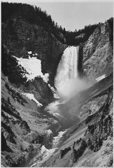 "Yellowstone Falls," Yellowstone National Park, Wyoming. (vertical orientation), 1933 - 1942 - NARA - 519993.tif