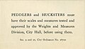 'Peddlers and hucksters' notice, Seattle, circa 1915 (32514448873).jpg