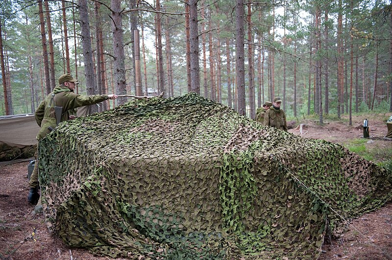 File:Øvelse på Evjemoen Tropp 4.2 - camouflage nettings.jpg