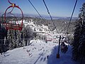 Jahorina chairlift looking on ski resort center