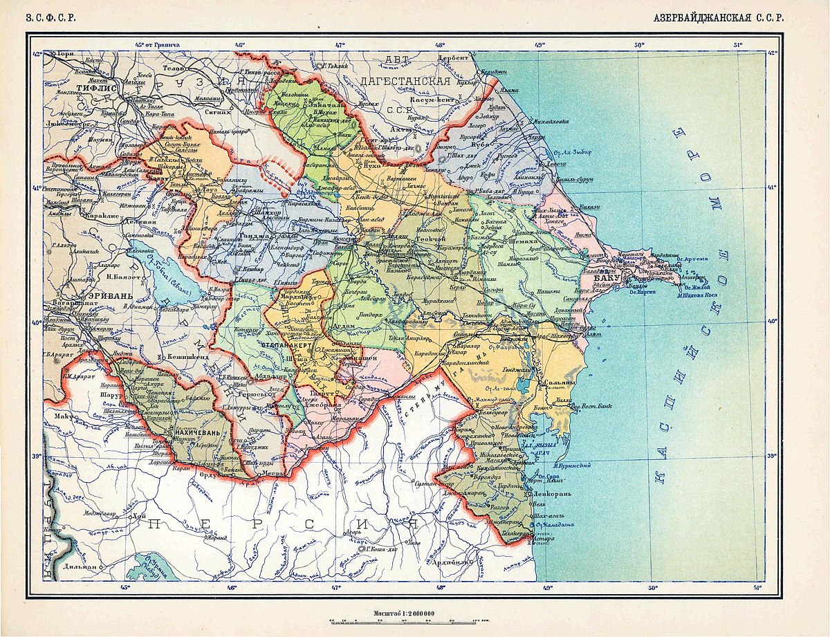 Карта азербайджана советского времени