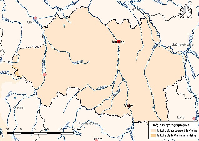 L'Allier est inclus dans une région hydrographique.