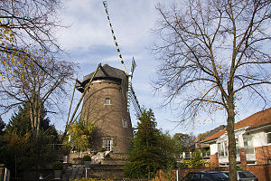 Die Buss-Mühle, von der Straße aus gesehen