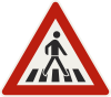 142-20 Priechod pre chodcov (výstražná značka; umiestnenie vľavo).svg