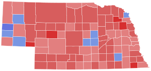 1948 United States Senate election in Nebraska results map by county.svg