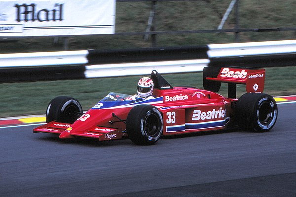 Jones during practice for the 1985 European Grand Prix