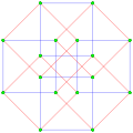 4{4}2, или , с 16 вершинами и 8 (квадратными) 4-рёбрами