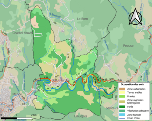 Kolorowa mapa przedstawiająca użytkowanie gruntów.