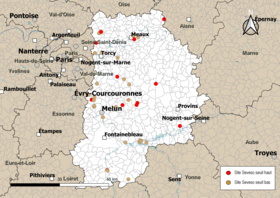 Mapa de municipios con emplazamientos Seveso