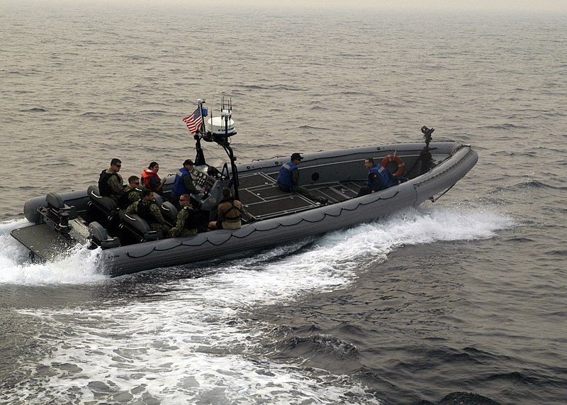 File:A U.S. Navy rigid-hull inflatable boat transports members of Maritime Civil Affairs and Security Training Command toward the littoral combat ship USS Freedom (LCS 1), not shown, to conduct a visit, board, search 130620-N-UU879-024.jpg