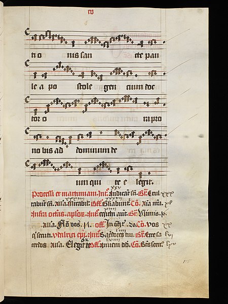 File:Aarau, Aargauer Kantonsbibliothek, MsMurFm 5, f. 105r – Graduale, pars de sanctis.JPG