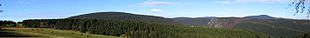 Berg-Panorama, von links: Rehberg, Achtermannshöhe, Brocken, Wurmberg