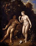 Aдам и Ева. Между 1674 и 1722. Дерево, масло. Лувр, Париж