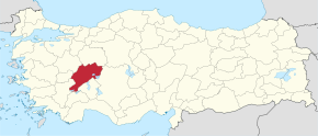 Poziția provinciei Afyonkarahisar în Turcia