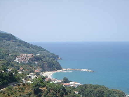 A view overlooking Agios Ioannis Beach, Mykonos