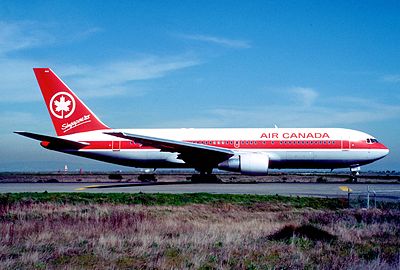 L'avion du Vol Air Canada 143 en 1985.