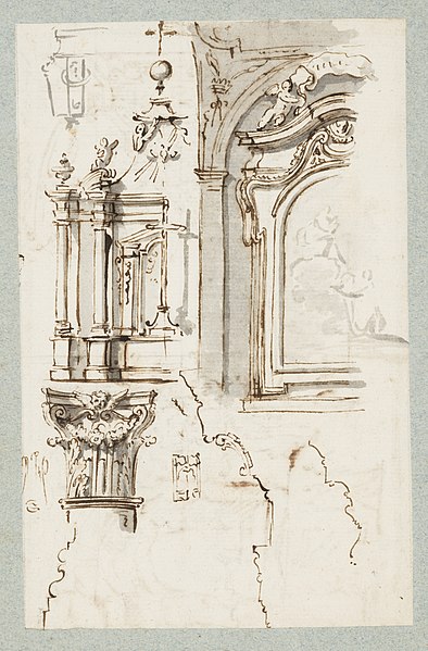 File:Album Page, Sketches of an Altar, a Chapel Section, a Capital and Profiles of Cornices, 1692–99 (CH 18429775).jpg