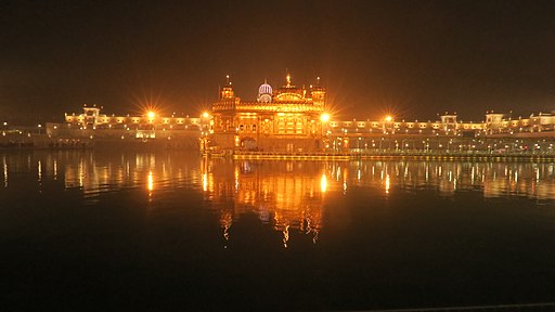 Amritsar golden temple night view