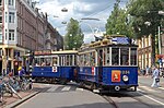 GVB 1236 + 748 op de kruising Kinkerstraat / Bilderdijkstraat.