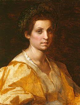 Andrea del Sarto (Florența 1486-Florența 1530) - Portret de femeie în galben - RCIN 404427 - Royal Collection.jpg