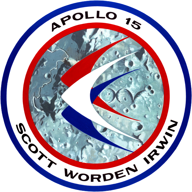 Logo of Apollo 15, with wings over the lunar surface