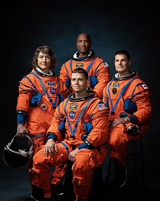 Official crew portrait for Artemis II, from left: NASA Astronauts Christina Koch, Victor Glover, Reid Wiseman, Canadian Space Agency Astronaut Jeremy Hansen.