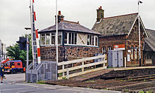 Askam station and level crossing