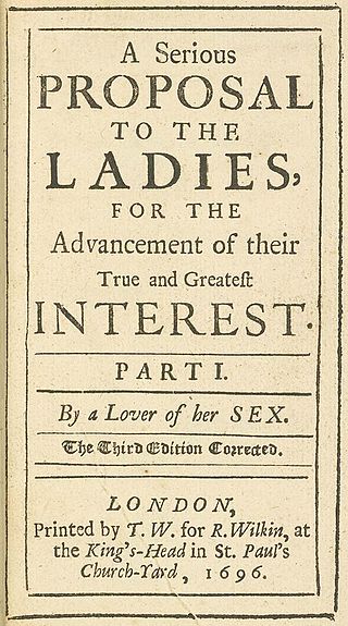 <span class="mw-page-title-main">Mary Astell</span> English feminist philosopher and writer (1666–1731)