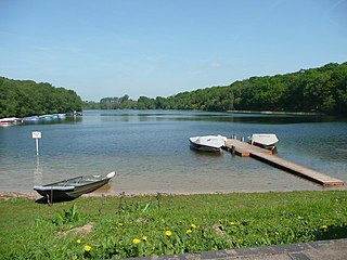 Bomere Pool lake in the United Kingdom