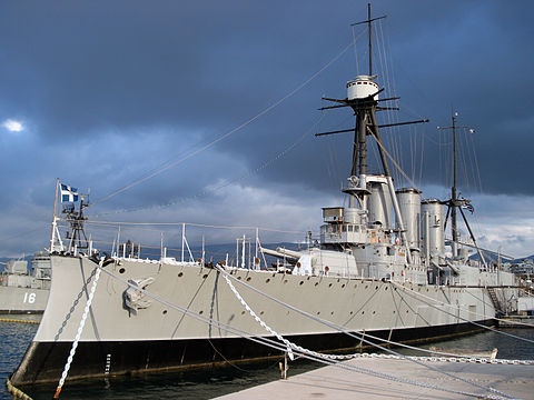 Greek cruiser Georgios Averof, only surviving example of an armoured cruiser.