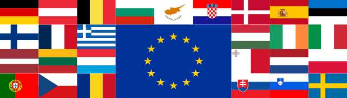 Drapeaux de l'UE.