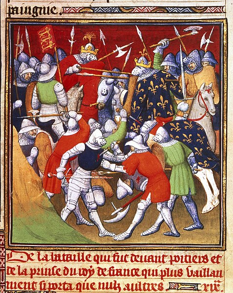 File:Battle of Poitiers - Grandes Chroniques de France (c.1415), f.166 - BL Cotton MS Nero E II.jpg