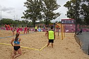 Deutsch: Beachhandball bei den Olympischen Jugendspielen 2018; Tag 5, 10. November 2018; Mädchen, Platzierungsrunde - Russland-Türkei 2:0 English: Beach handball at the 2018 Summer Youth Olympics at 11 October 2018 – Girls Consolation Round – Russland-Turkey 2:0