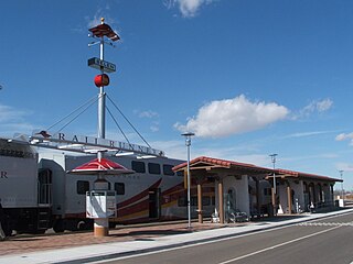 Belen station southern terminus of the New Mexico Rail Runner Express commuter rail line, located in the center of the town of Belen, New Mexico, USA