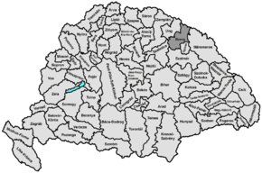 Hartă de poziționare pentru Comitatul Bereg
