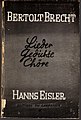 Bertolt Brecht & Hans Eisler - Lieder. Gedichte. Chöre, 1934.jpg
