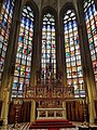 Hauptaltar und Chorfenster aus dem Jahr 1897 in der Propsteikirche St. Ludgerus, Domplatz