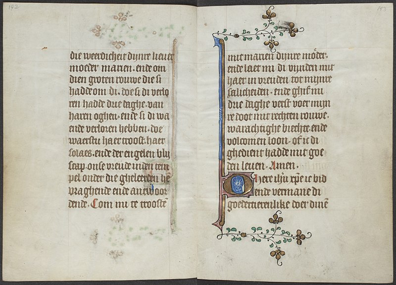 File:Book of hours by the Master of Zweder van Culemborg - KB 79 K 2 - folios 096v (left) and 097r (right).jpg