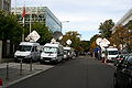 Broadcasting vans in Berlin