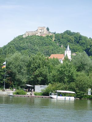 View of Donaustauf with the castle hill from the south