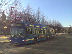 Volvo B10LA den tilhørende Keolis i Stockholm, foråret 2011.