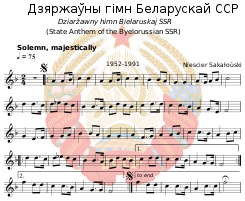 Byelorussian SSR Anthem Music Sheet.InstrumentalSimple.svg