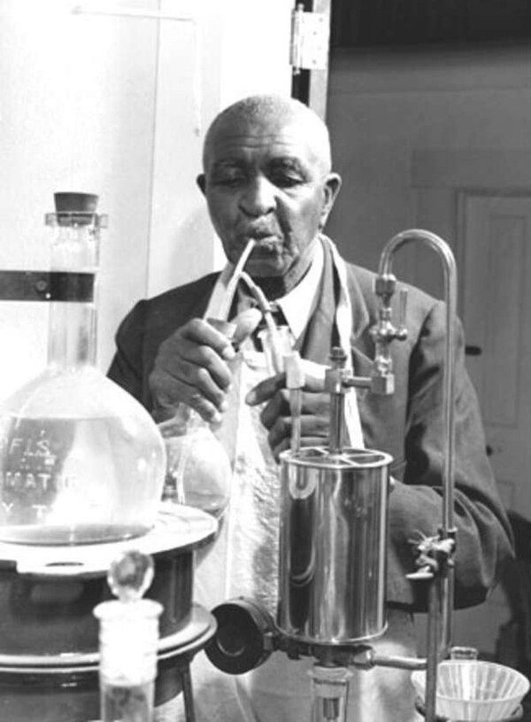 Carver at work in his laboratory