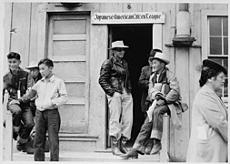 Centerville, California. Early comers arrive at evacuation meeting place in this Alameda County far . . . - NARA - 537547.jpg