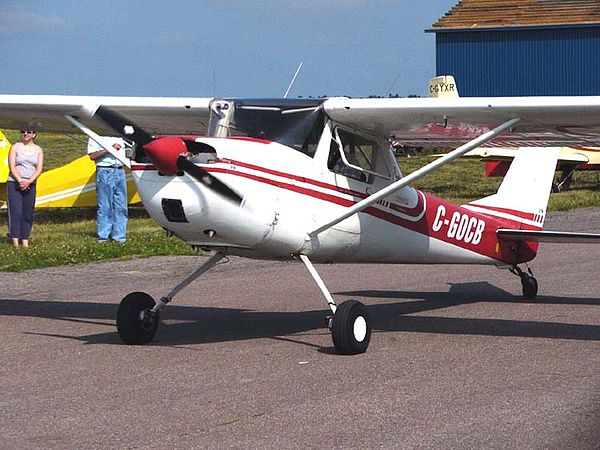 A Cessna 150 converted to taildragger configuration by installation of an aftermarket modification kit