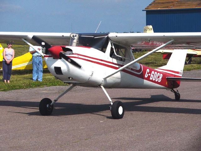 A Cessna 150 converted to taildragger configuration by installation of an aftermarket modification kit