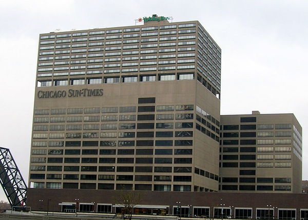 Former Chicago Sun-Times headquarters, located in the River North Point building at 350 North Orleans Street