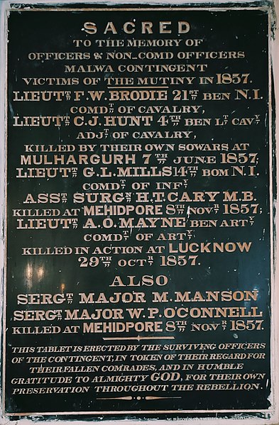 File:Christ Church Mhow Plaque Malwa Contingent.jpg