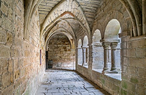 Cloister of Priory Saint-Michel of Grandmont, commune of Saint-Privat, Hérault, France