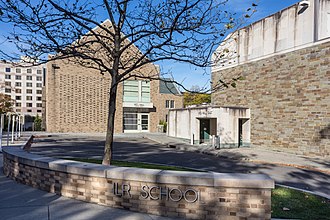 ILR School at Cornell's Ithaca Campus: At center is Ives Faculty Wing; to the right is East Ives Hall Cornell ILR School - Ives Faculty Wing and East Ives.jpg